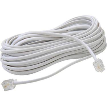 Imagem de Fio Para Telefone Cabo Telefônico Rj11 Cor Branco 10 Metros - oem