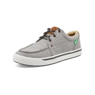 Imagem de Twisted X Hooey Lopers masculinos – Sapato estilo Hooey Loper com cadarço casual moc Toe feito de materiais duráveis e sustentáveis, Cinza claro, 10