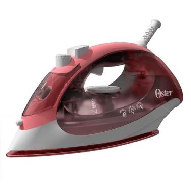 Imagem de Ferro Oster Passar Roupa Elétrico Vapor Aeroceramic Rosa 220v, Branco 