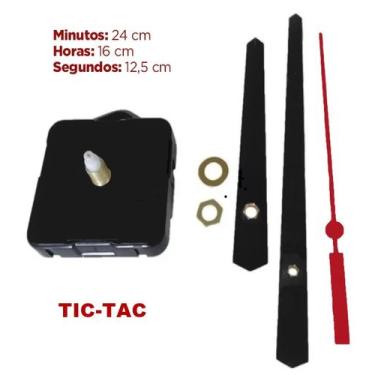 Imagem de Máquina Para Relógio Parede Tic Tac Eixo 13 Mm Com Ponteiro - UA