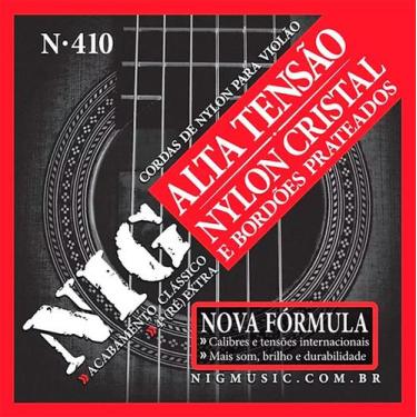 Imagem de Encordoamento Violão Nylon Alta NIG Cristal Prata N410