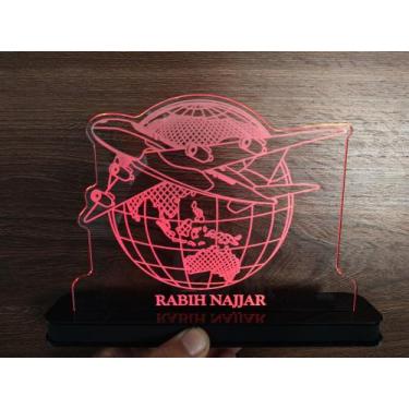 Imagem de Luminária Decorativa com LED Avião Planeta Terra - Hobbies do Ofício, 