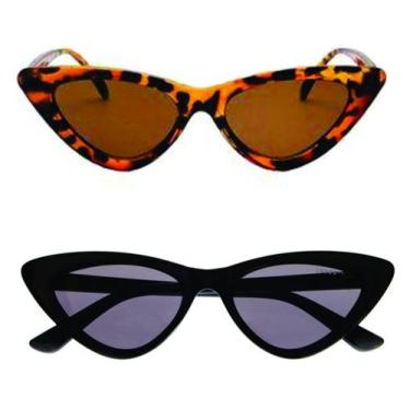 Imagem de Kit 2 Óculos De Sol Retro Gatinho Proteção Uv Blogueira - Redex, Sol, 