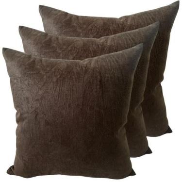 Imagem de Kit 3 Capas De Almofadas Decorativas Sued Lisas 60x60 Lindas - INGRID 
