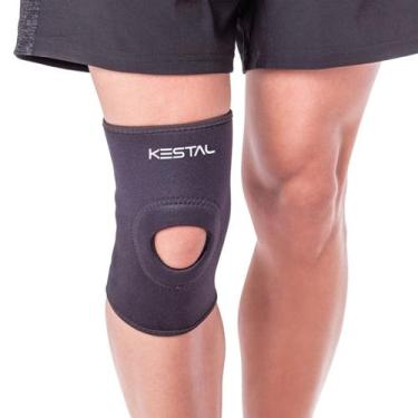Imagem de Joelheira Com Orifício E Reforço Patelar KSN002 Kestal, M, Preto