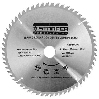 Imagem de Serra Circular Widea para Madeira 7.1/4 x 20mm x 60 Dentes - Starfer
