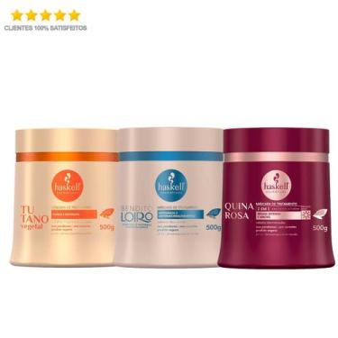 Imagem de Kit Haskell Máscara Bend. Quina. Tut. 500g Cronograma Capilar