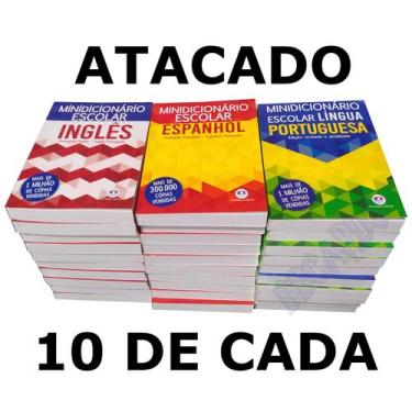 Imagem de Minidicionário Escolar Português Inglês Espanhol  Atacado - Ciranda Cu