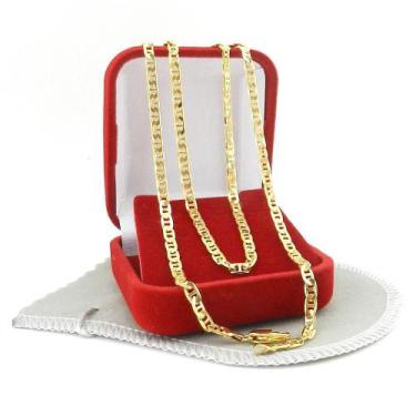 Imagem de Corrente Masculina 60Cm 3Mm Largura Folheada Ouro Cr524 - Wnbijouteria