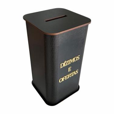 Imagem de Gazofilácio Dízimos e Ofertas / 35 centímetros - Preto - O Cantinho da