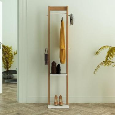 Imagem de Cabideiro Grande 1 Arara 2 Prateleiras 4 Ganchos AZ1019 - Tecno Mobili