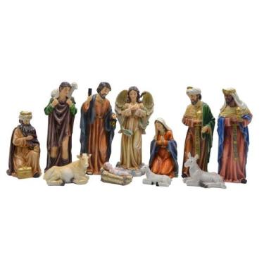Imagem de Presépio De Natal New Color De Resina 30Cm 11 Peças - Zona Livre