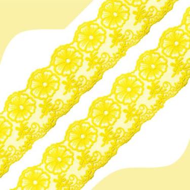 Imagem de Renda De Guipír Crl-01 - Amarelo Ouro- Nº: 110  Rolo Com 13,7 Metros -