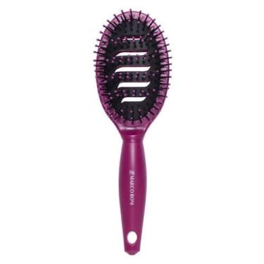Imagem de Escova De Cabelo Oval Flexível Vazada Evita Mofo Marco Boni, Vinho