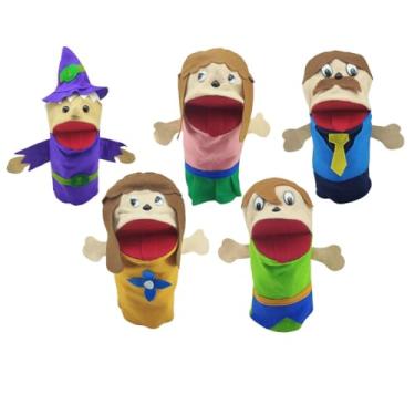 Imagem de Fantoches Historia de João E Maria Kit com 5 Personagens De Mão 25cm em Feltro