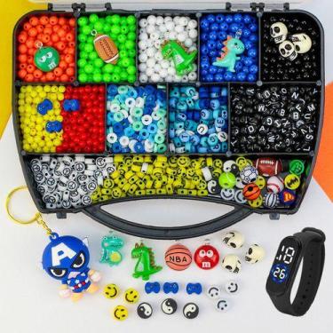 Imagem de Kit Miçangas Infantil Menino Com 2300 Pçs Pulseiras - Anita Recreativo
