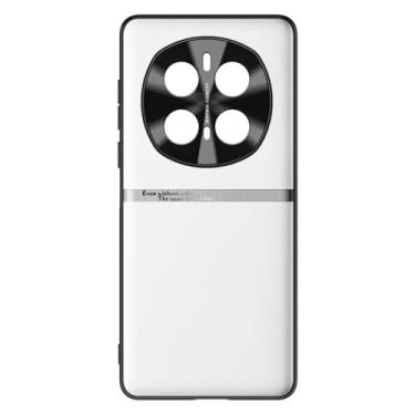 Imagem de POYUFRG Capa ultrafina para Honor Magic 7 Pro/7, capa de proteção de lente de couro com tudo incluído, capa macia à prova de choque, branca, 7pro