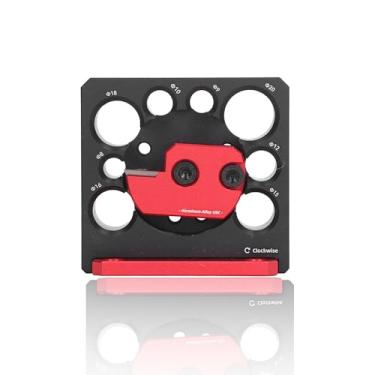 Imagem de LOCADENCE Kit de gabarito para máquina de cavilha, métrico 8-20 mm ajustável com 8 furos de torneamento, broca elétrica de liga de alumínio, ferramenta auxiliar de haste redonda com lâmina de