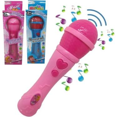 Imagem de Microfone Infantil Sai a Voz Musical Brinquedo Cantor Rock Karaokê - F