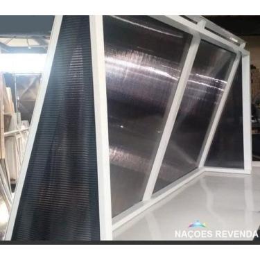 Imagem de Toldo Fixo para proteção de porta em Policarbonato Alveolar - Estrutur