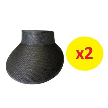 Imagem de Kit 2 Viseiras Tiara Arco Preto Praia Personalizar aba 12cm - Lynx pro