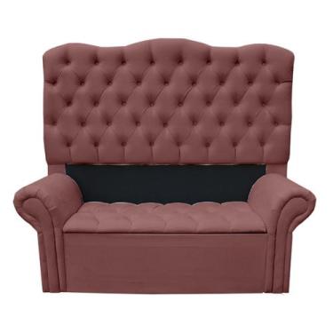 Imagem de Kit Cabeceira + Recamier Baú Agnes Para Cama Box Casal King 195 Cm - S
