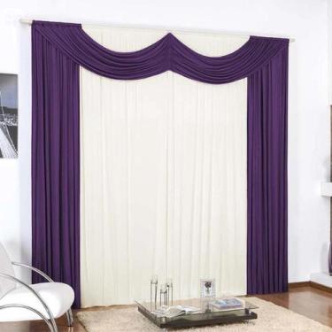 Imagem de Cortina Jéssica Bando Franzido 3,00m x 2,80m - Elegância em Malha Gel 