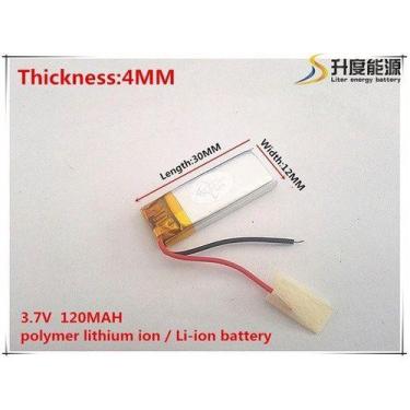 Imagem de Bateria 120mah 4 Mm X 12mm X 30mm Com 2 Fios 401230 - KMIG