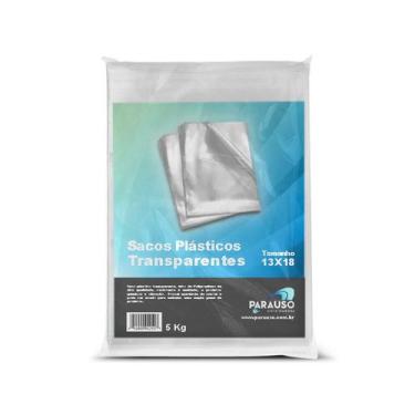 Imagem de Saco Plástico Transparente 13 x 18 - 0,06 mm - PARAUSO