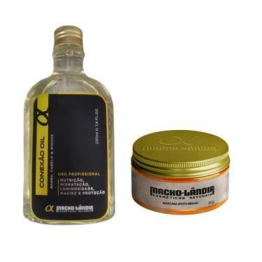 Imagem de Kit Oleo Para Barba +Pomada Cabelo Masculino 86g Macholandia - Macho L