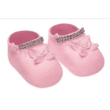 Imagem de Sapatinho infantil com strass rosa - Camila Jaú 