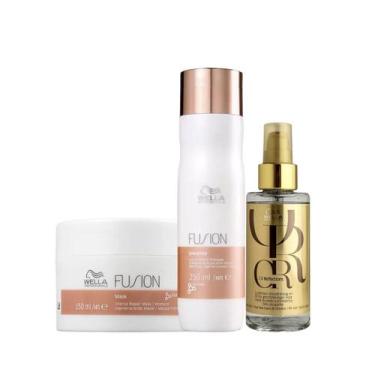Imagem de Kit Fusion Shampoo, Máscara e Oil Reflections - Wella - Wella Professi