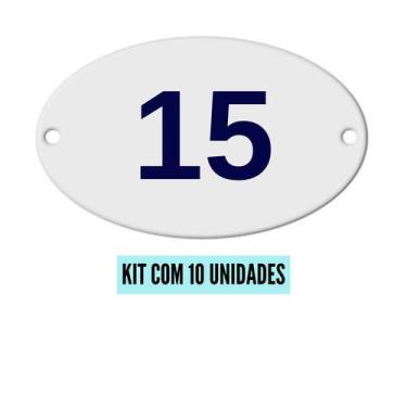 Imagem de Kit Com 10 Números Oval PVC  Numerador 1 ao 20 - Danti, Número 15 - 10