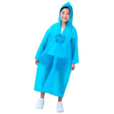Imagem de Capa de Chuva Infantil Impermeável cor Azul Reforçada - Estilo Boleiro