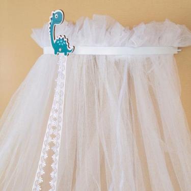 Imagem de Mosquiteiro de Voil Berço Com Dossel Dinossauro Liso Unisex - Frutos d