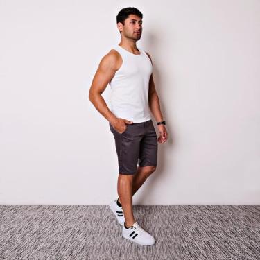 Imagem de Bermuda Masculina Esporte Fino em Sarja - I.Con, Cinza chumbo, 46