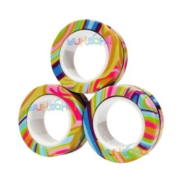 Imagem de Conjunto de 3 Giradores Magnéticos Coloridos - Brinquedo Antiestresse 
