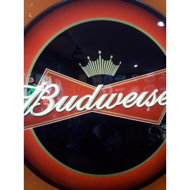 Imagem de Quadro Luminoso Decorativo Cerveja Budweiser Colorido Led Bivolt p/ Ba