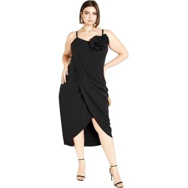 Imagem de City Chic Vestido floral plus size feminino, Preto, 50-52