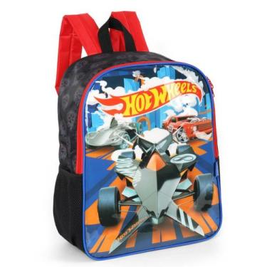 Imagem de Mochila Infantil de Costas Escolar Hot Wheels Corrida Preto - Luxcel