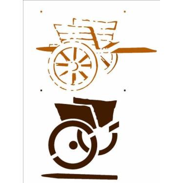 Imagem de Stencil Simples Country Brasil Carroça 2929 15x20 Opa 