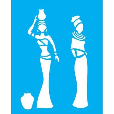 Imagem de Stencil Opa 20 x 25 cm - Africanas - 1322 - Opa Criando Arte