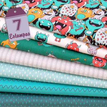 Imagem de Kit de Tecido Mini Monstrinhos (30x70) 7 Estampas - Fabricart