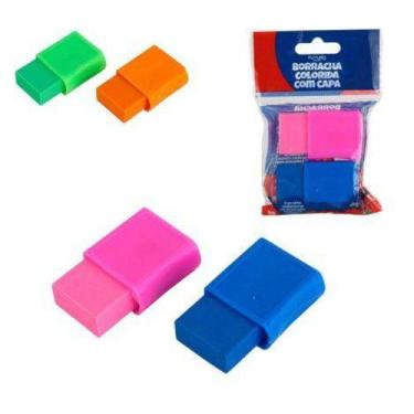 Imagem de Borracha Escolar 02 Peças com Protetor Color - FUTURO BRA
