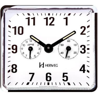Imagem de Despertador Mecânico Branco Herweg 2245