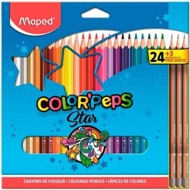 Imagem de Lápis de cor peps star maped - 24 cores + 3 lápis grafite