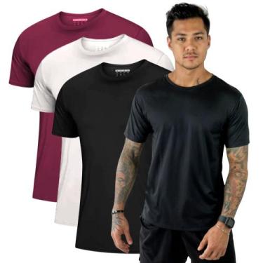 Imagem de Kit 3 Camisetas Masculinas Dry Fit Academia Anti Suor Basica Lisa Corr