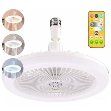 Imagem de Luz LED com Ventilador  Teto com Controle Remoto - 3 pás, temporização