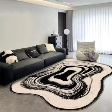 Imagem de HJZSZX Tapete de sala de estar irregular de formato anormal, almofada para mesa de centro, sofá leve, FYR sem fiapos, 2,80X160CM (2,6X5,25 PÉS)