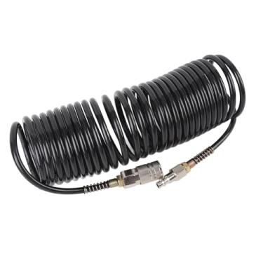 Imagem de TOPINCN Mangueira de Ar Em Espiral de 1/4 pol. Com Restritores de Curvatura Mangueira de Compressor, Mangueira de Ar Comprimido de Cobre PE de 16,4 Pés, Conexão Rápida Com